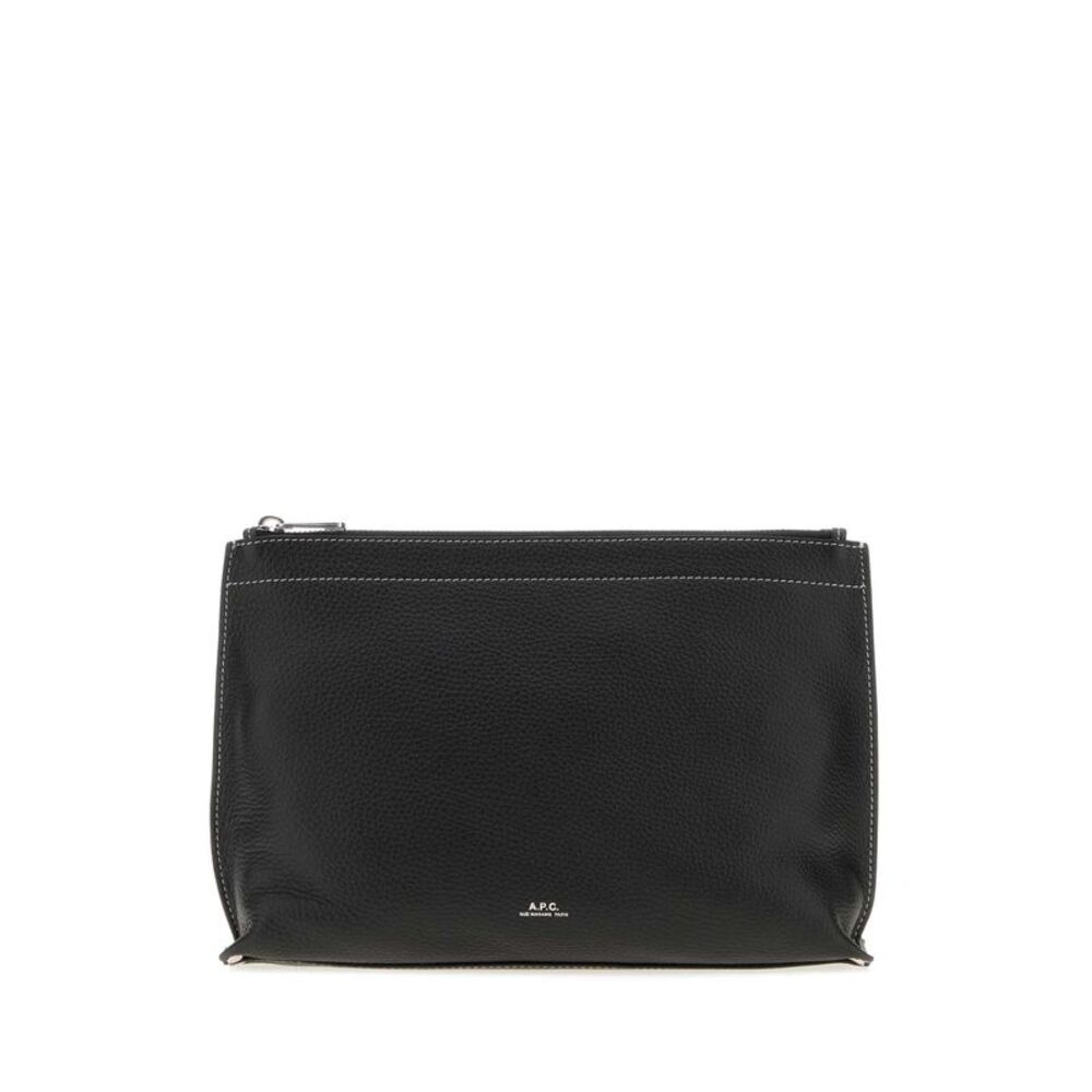 A.P.C. Women Black Leather Clou Pouch